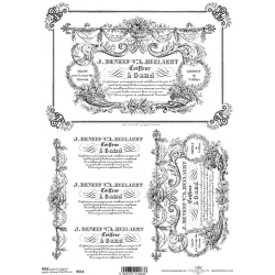 Papier ryżowy A4 R0511,napisy czarne vintage